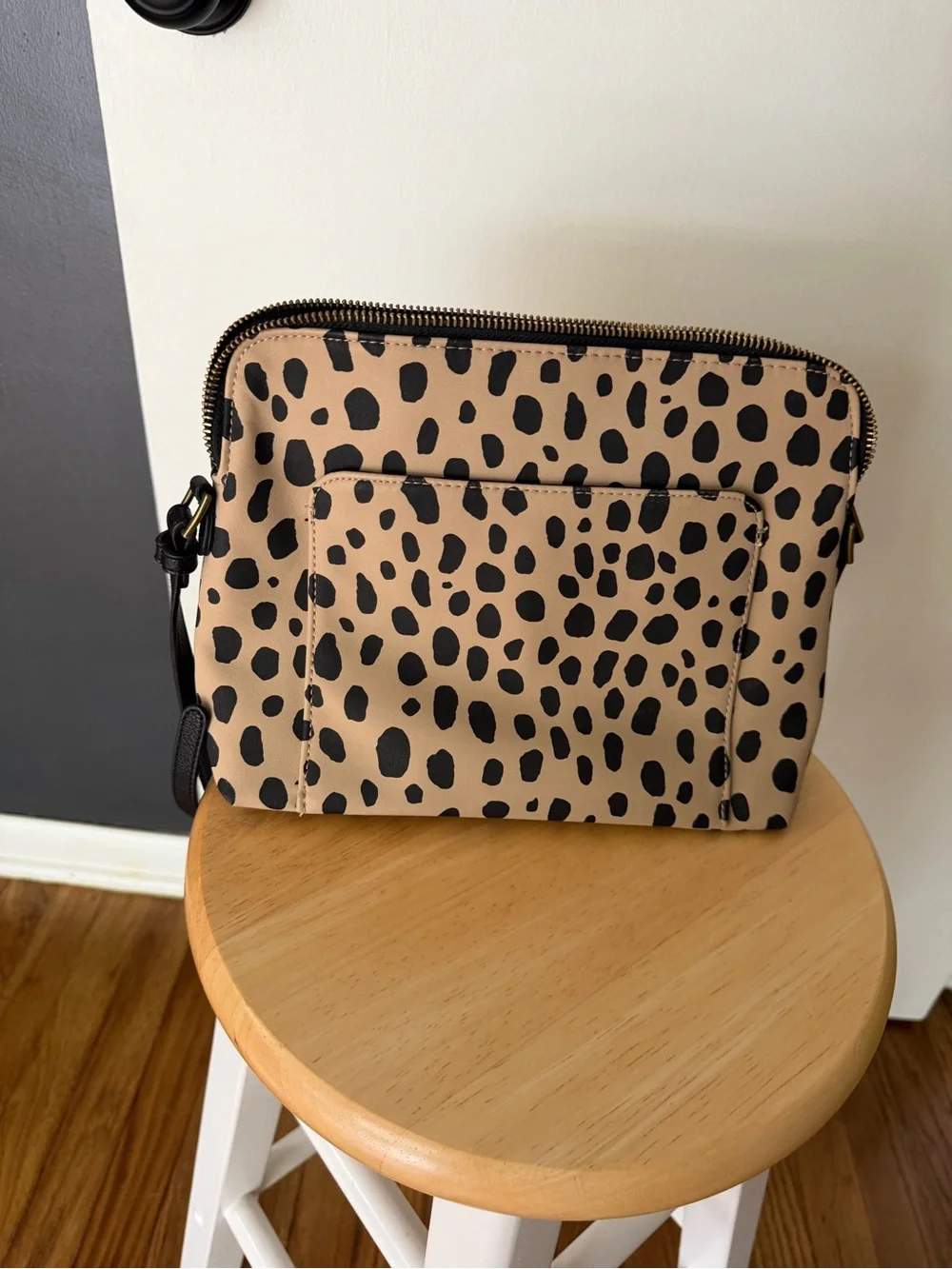 Universal Thread Leopard Print Crossbody in Beige and Black